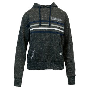 womens utah state striped charcoal hoodie